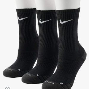 Nike Women's 3-pair Dri-Fit Cushioned Crew Socks (Black)